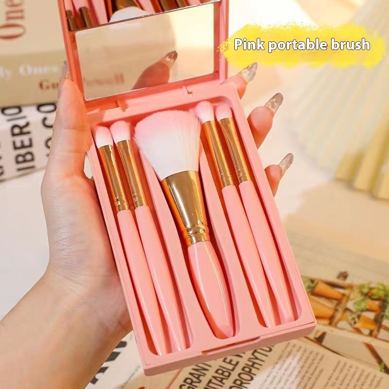 New travel portable makeup cover with mirror soft hair powder brush eye shadow Brush beauty tools