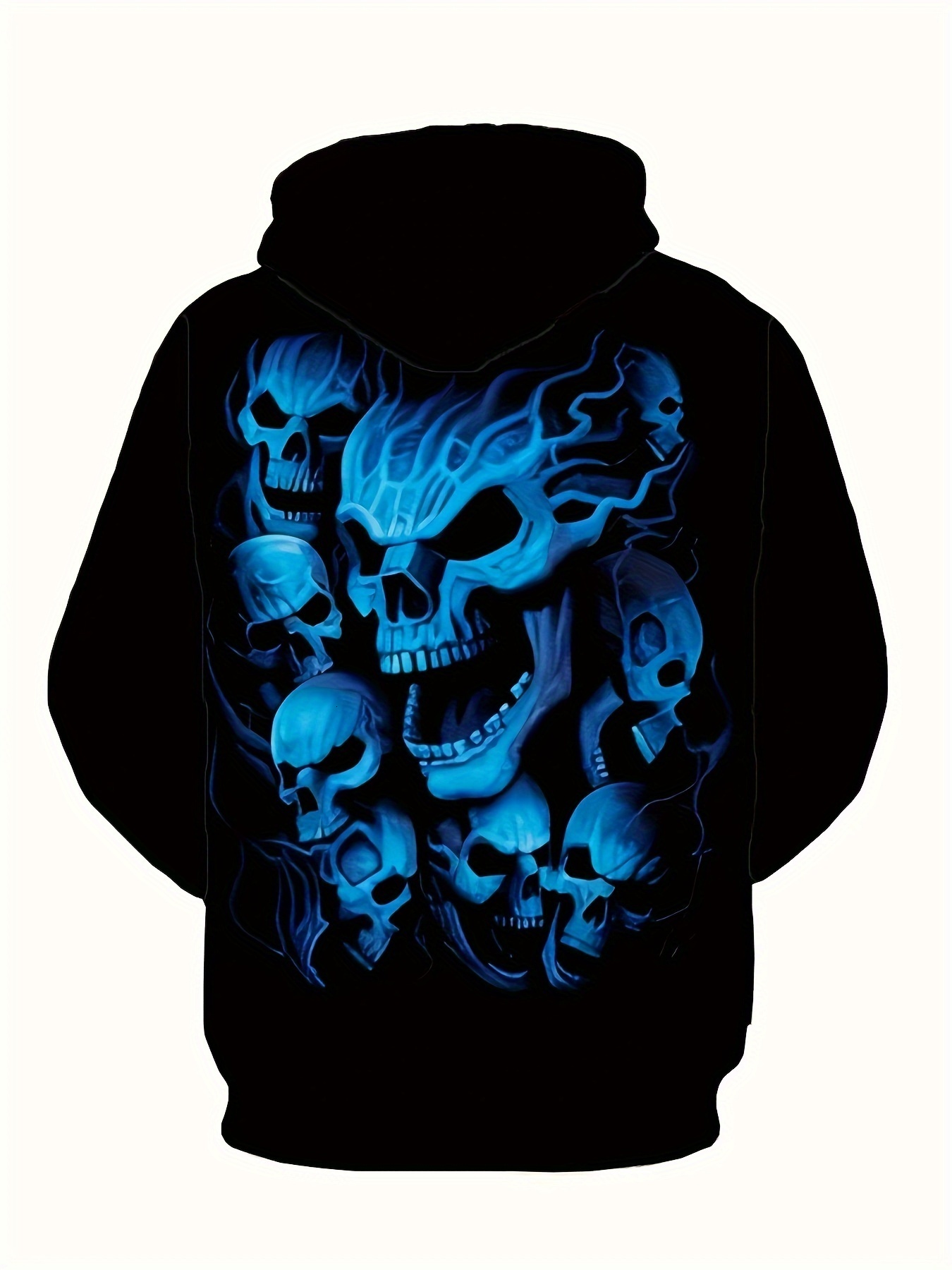 PLUS SIZE Men's Halloween Style Hoodies, Comfy Casual Slightly Stretch Tops, Men's Clothing