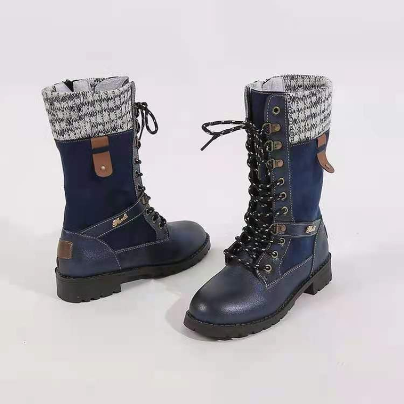 2021 New Retro Women Western Boots Punk Lace Up Motorcycle Boots Autumn Winter Boot Zipper Mid Calf Boots Ladies Short Botas