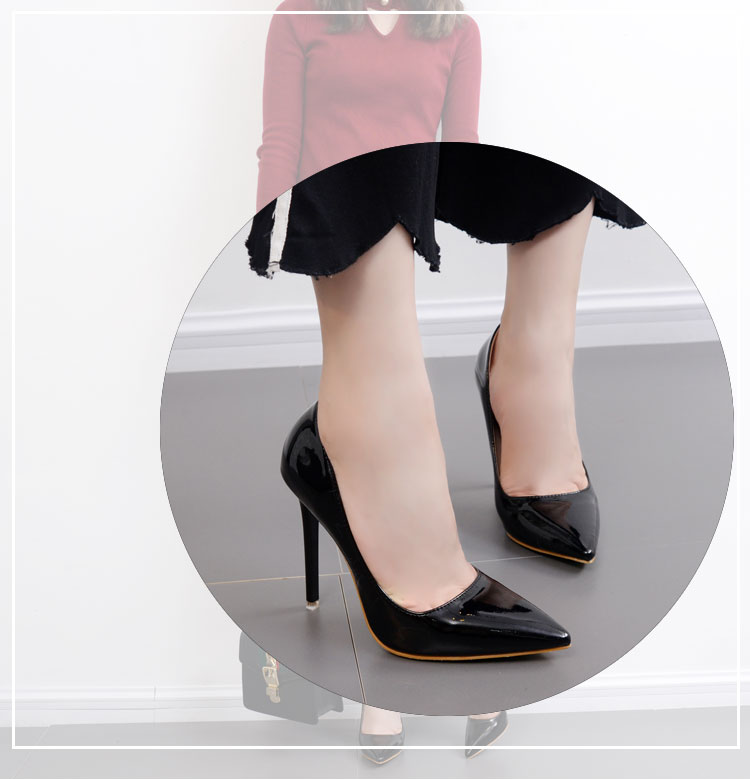 2025 NEW Pointed Classic Toe Stiletto Office Women Patent Leather High Heels Fashion Ladies Party Wedding Shoes Slip on Pumps Woman