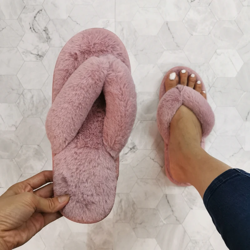Plush Flip Veet p Slippers: Cozy Winter/Autumn Indoor Slides for Women 4 Sliers: