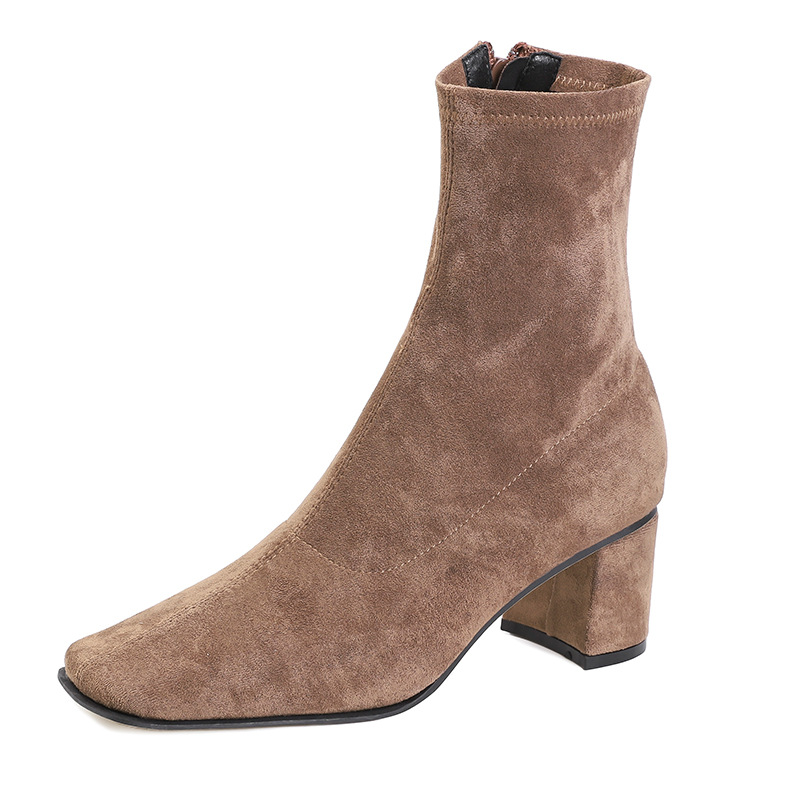 short famous designer tube zipper open singer booties mujer square toe cozy ck boots for women 60b6