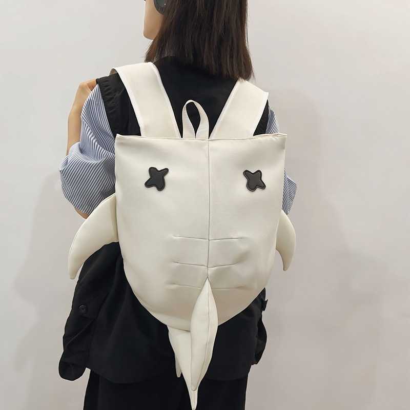 Funny Shark Backpack Female Casual Male Couple Class Shopping Outdoor Trendy Travel Small Backpack 240915