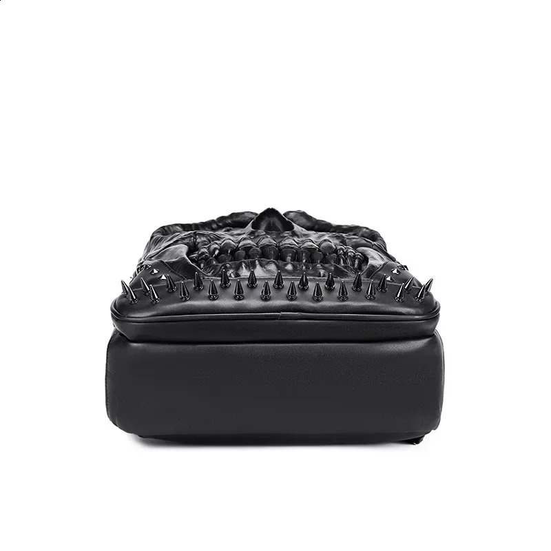 Men Women Thick Leather Backpacks For s 3D Skull Casual Travel Large Capacity Laptop Bag School Bags 240902
