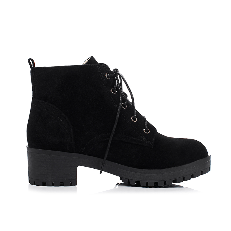 Large 2021 Size 34-43 Square Heels Women Shoes Woman Bottine Leisure Boots Black Platform Footwear jiko 3224