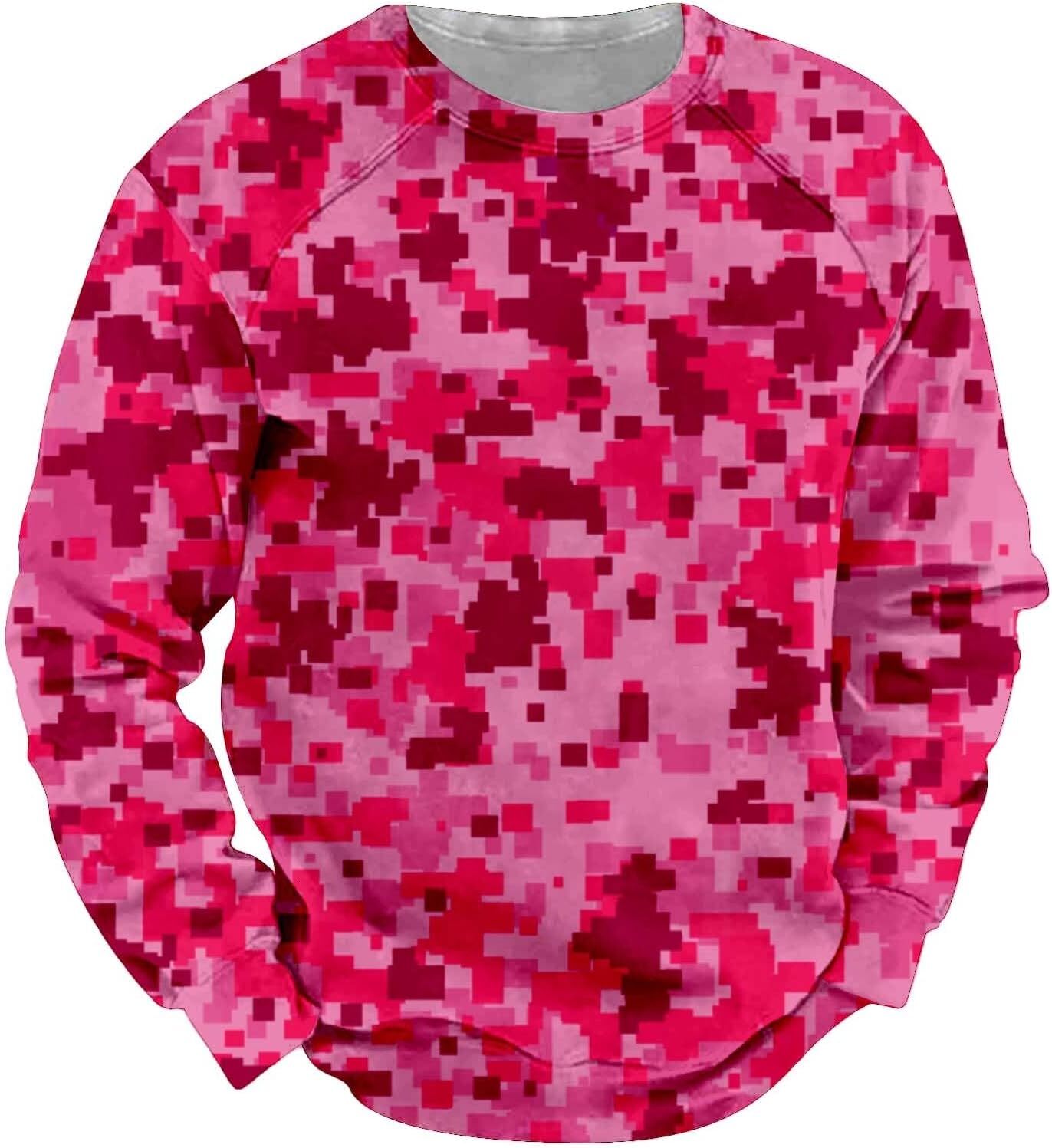 Long Sleeve Shirts for Men sweatshirt Crew Mens Fall Sweatshirt 3D Camo Printed Pullover Shirts Outdoor Tactics Military Top Tee Streetwear Casual top