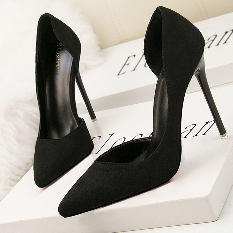 2023 New Woman Pumps Suede Women Heels Stiletto Fashion Office Shoes Pumps Sexy High Heels 10 Cm Ladies Shoes Women's Pumps