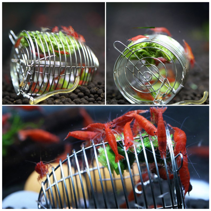 Shrimp Feeding Dish Stainless Steel Shrimp Bowls Fish Shrimp Small Bait Cage Feeder Container Bait Cage Aquarium Feeding Tool