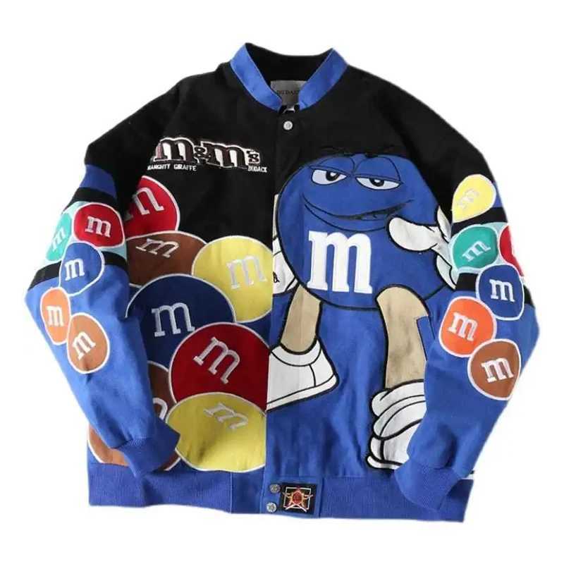 Men's Jackets Women Baseball Jacket Men Heavy Industry M M Letter Embroidery Bomber Jackets Loose Coat Unisex Autumn Winter Motorcycle Outwear Y2