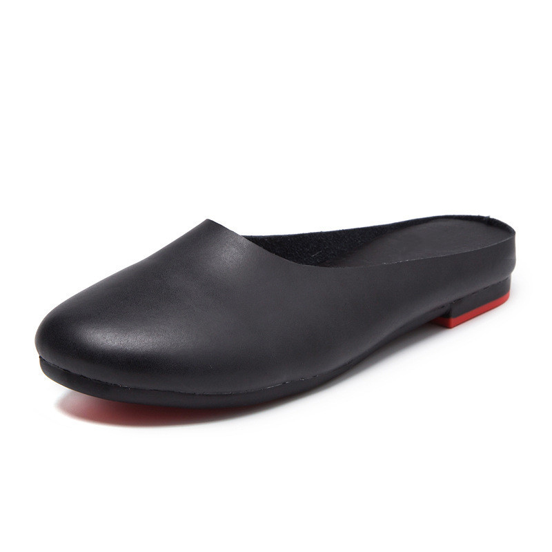 AIYUQI Women Slippers 2024 Spring New Genuine Leather Women Shoes big Size 41 42 43 Flat Casual Summer Half Slippers Women