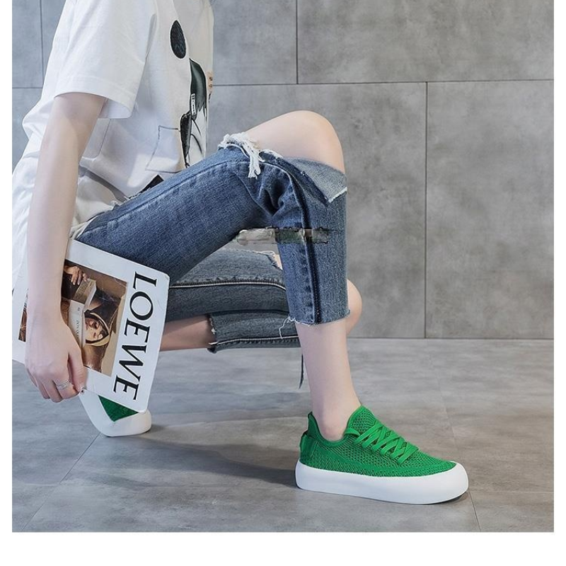 2025 NEW Mesh Knitted Women Summer Breathable Sneakers Fashion Flat Platform Ladies White Casual Sports Shoes Tenis Feminino a