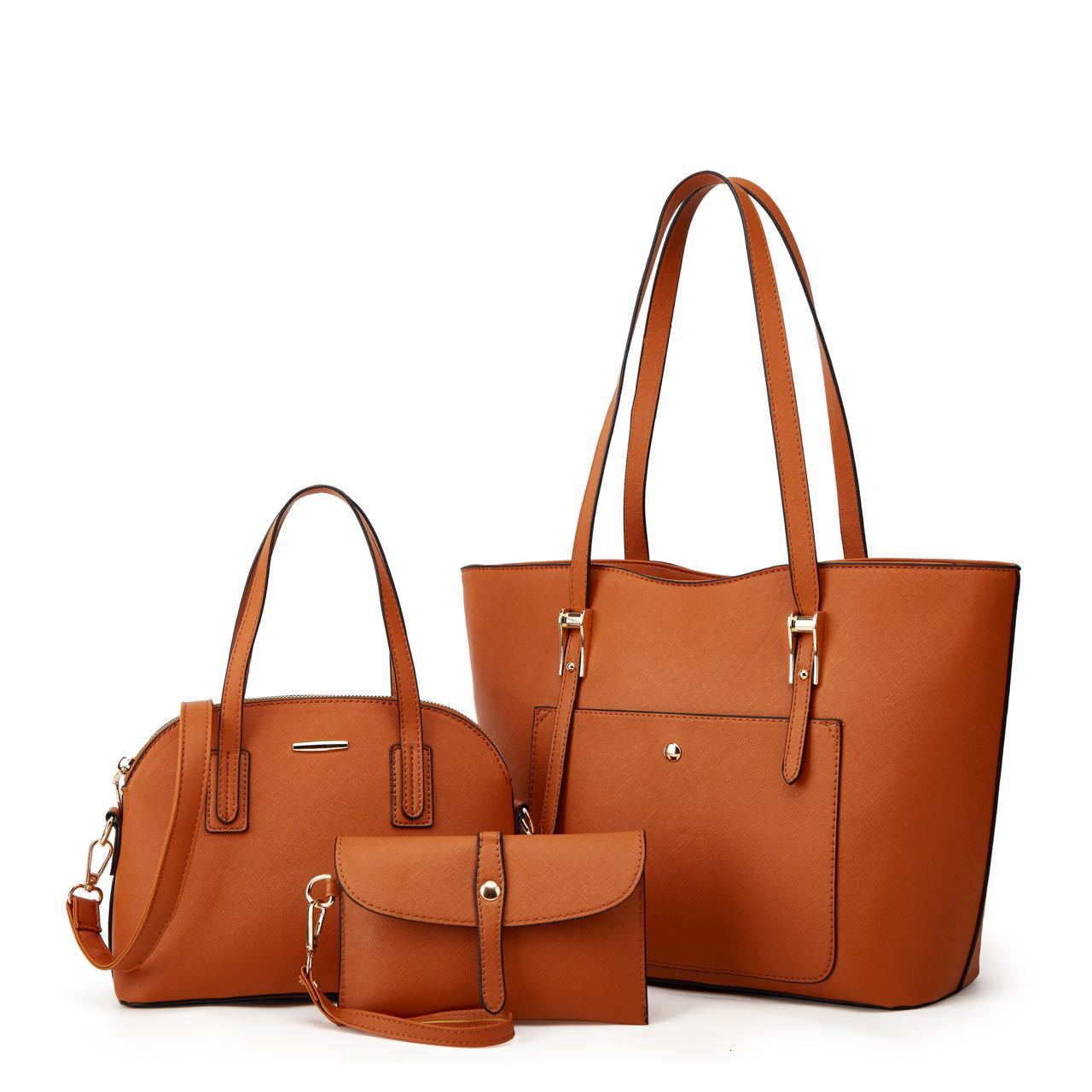 2024 New Mother and Child Three Piece Crossbody Handbag PU Women's Bag