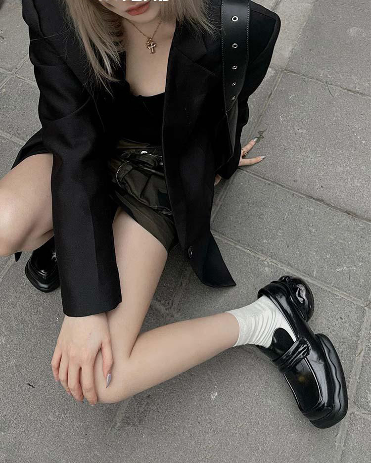 New Casual 2023 89e24 Spring Heels for Round Toe Shoes Women Pumps Platform Chunky New Sole Loafers Platm