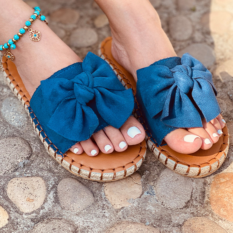 Slippers Women Summer Sandals Bowknot Casual Beach Shoes Ladies Quality Fashion Shoe Female New Flats Flip Ps New Slides Footwear2021 0B86