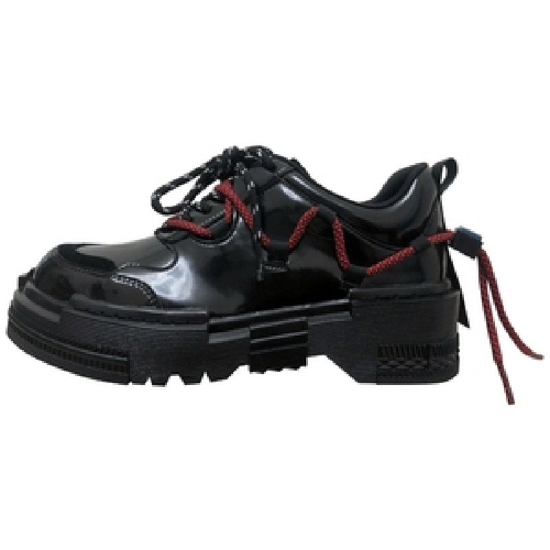 2025 new 2b6af Small British Women Style Leather 2023 Spring And Autumn Loafer Heightened Thick Bottom Platform Lace-up Shoes