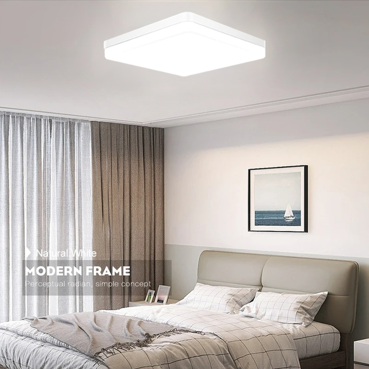 Square LED Ceiling Light Bedroom Lights Neutral White Cool White Warm White 48W 36W 24W 18W LED Ceiling Lighting D2.0