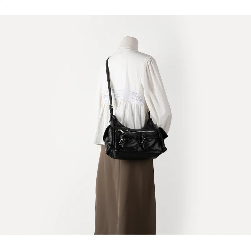 Fashion Silver Stray Y2K Shoulder Cross Bag for Women Handbags and Wallets Solid Messenger Bag High Quality 240902