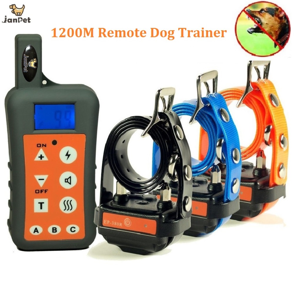 JanPet Waterproof and Rechargeable 1200M /1300 Yards Remote range Pet Dog Training Collar For 1 or 2 or 3 Dogs Trainer