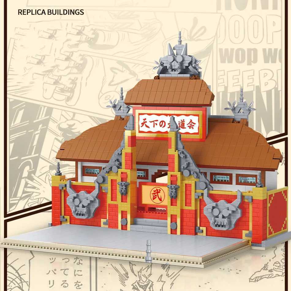 Classic Japanese Anime Scene Miniature Diamond Blocks Dragon Balls Tenkaichi Budokai Hall Building Bricks Toy Nano Bricks W240828