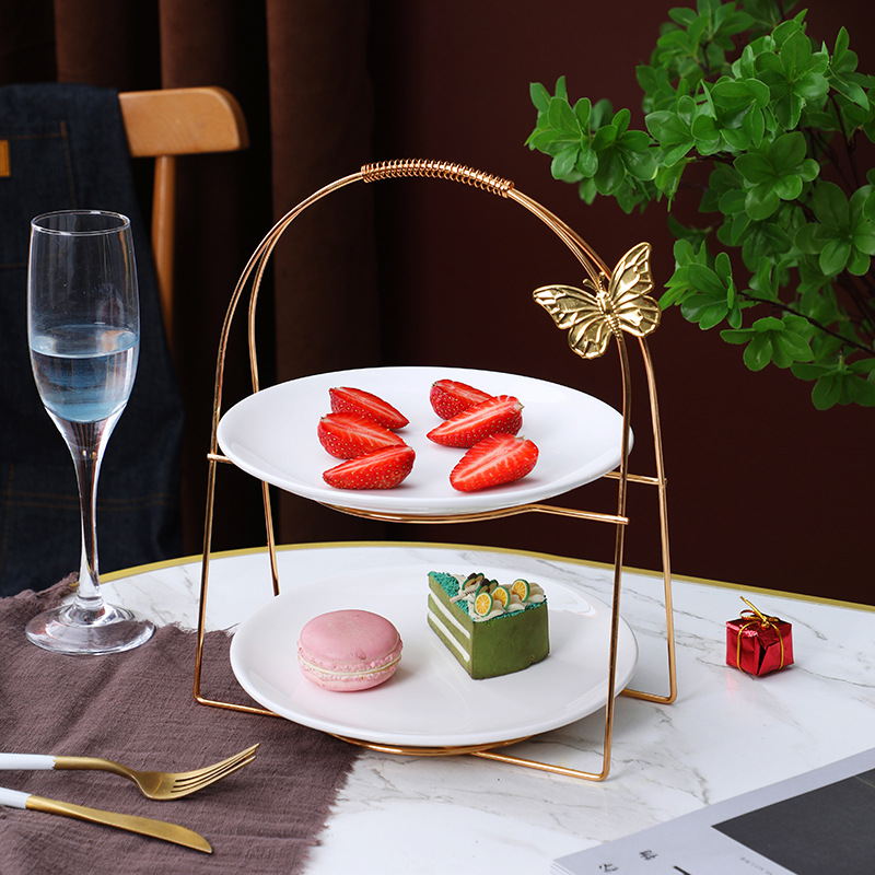 Decorative Plates Creative Commemorative Resin Crafts Gold Oak Branch Decoration Home Garden Halloween Christmas Two Layer Dining Plate