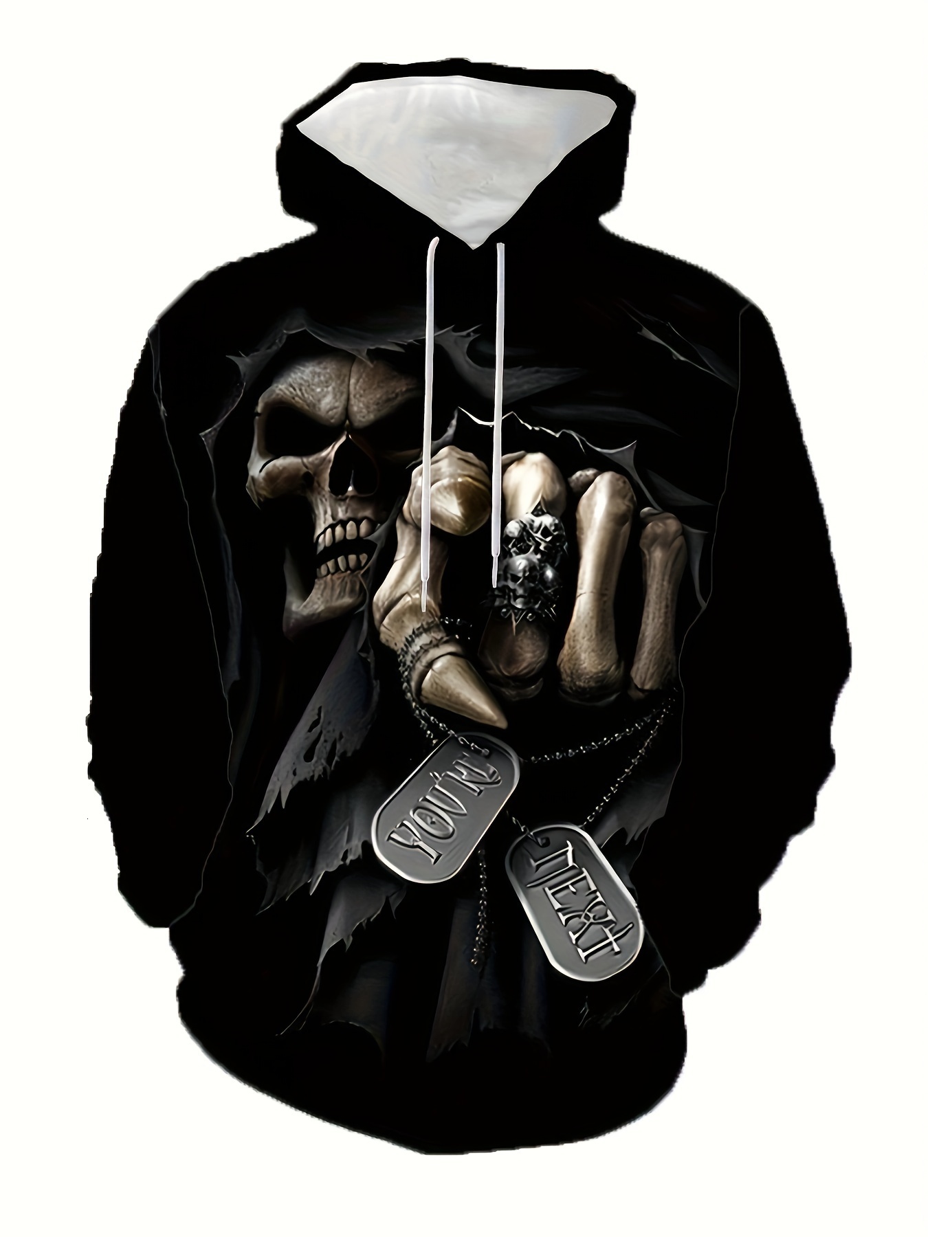 PLUS SIZE Men's Halloween Style Hoodies, Comfy Casual Slightly Stretch Tops, Men's Clothing