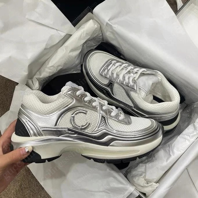 Designer Sneakers Cakfskin Reflective Shoes Platform Trainer Vintage Suede Men Leather Trainers Patchwork Leisure Women Print Shoe