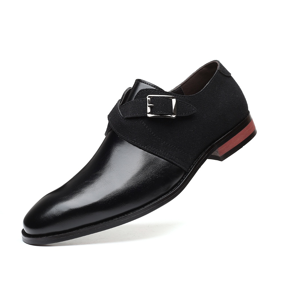 2025 new Fashion Men's Splicing Buckle Derby Men Leather Dress Wedding Party Shoes Mens Business Office Oxfords Slip-On Flats 9fd2 s