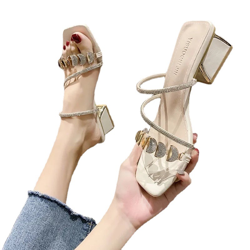Slides Rhie for Women Med Heel Slippers Woman Shoes Summer Leisure Open Toe Bg New Sandals atillas Mujer Casa Feminino 70e4