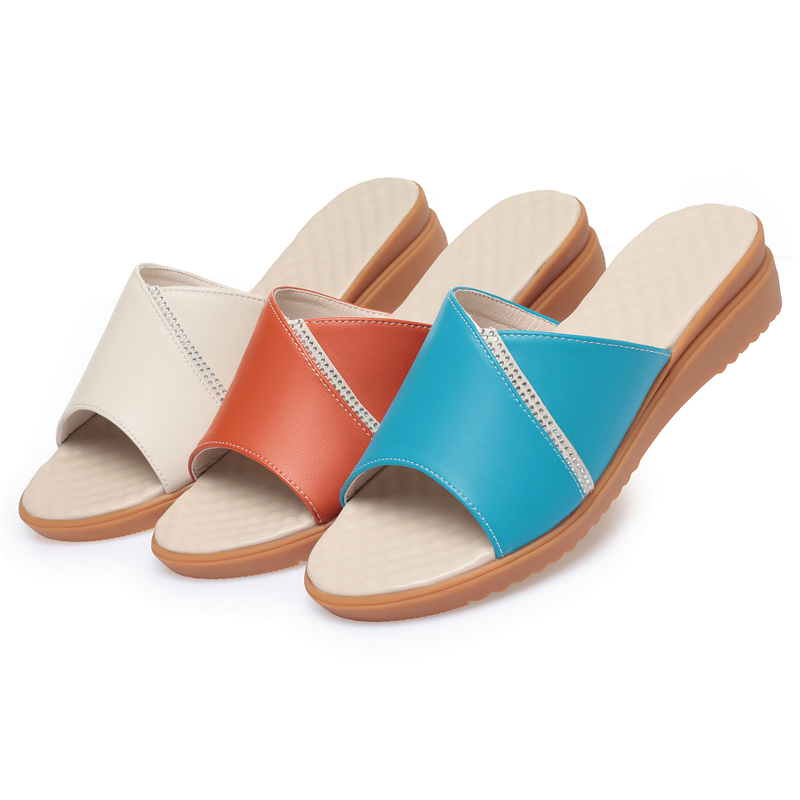 2025 NEW Slippers AIYUQI Summer New Genuine Leather Non slip Slides Thick Bottom Large Size Women Sandals cc