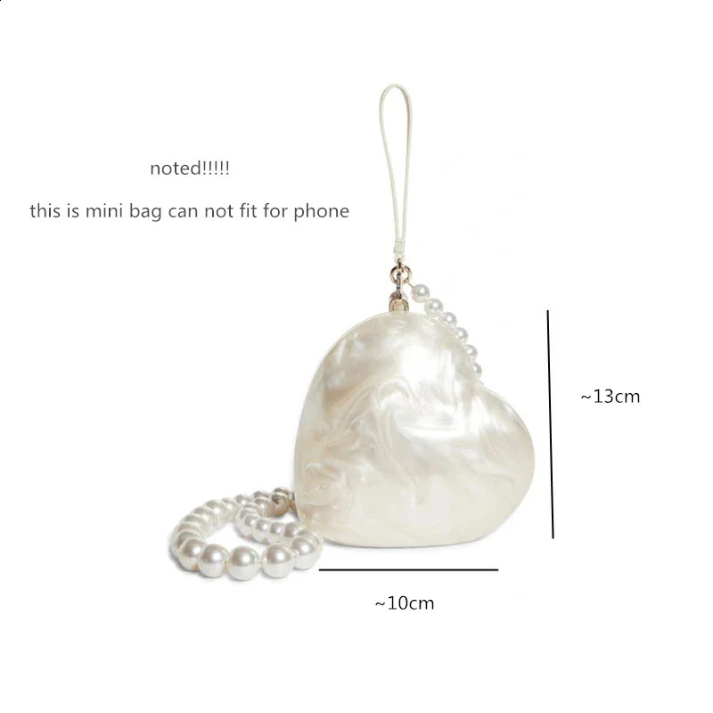 2025 NEW Acrylic heart bag women evening party cute purse clutch handbag with strap 240828 zhanyishengli