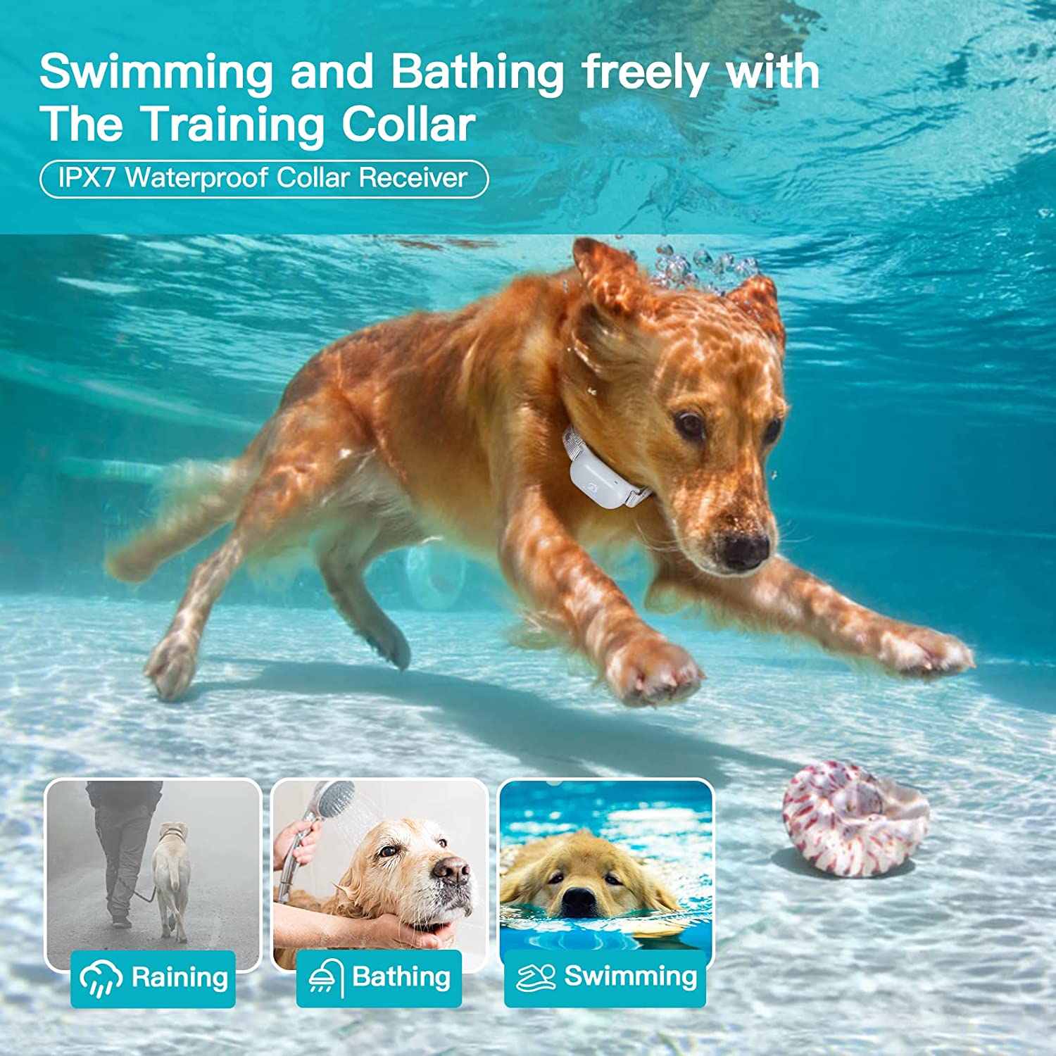 Bousnic Dog Shock Collar with Remote -1000ft Waterproof Rechargeable Dog Training Collar for all Size with Beep/Vibrate/Shock