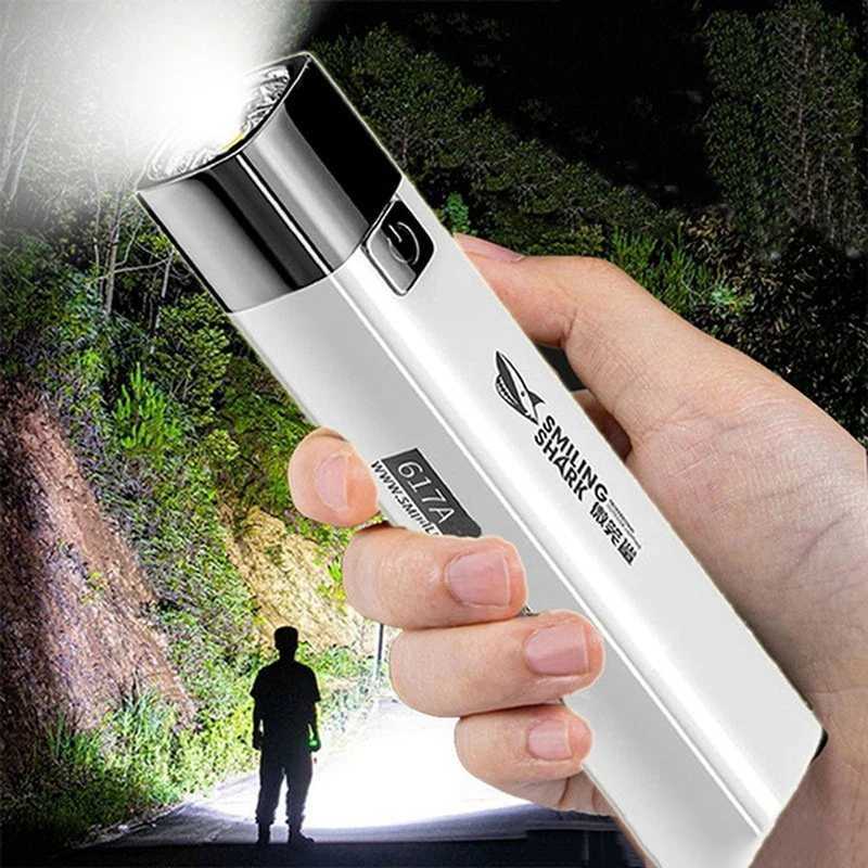 Portable Mini Flashlight LED Ultra Bright Flashlight Searchlight Portable USB Charging Emergency Light Outdoor Camping Light W240902