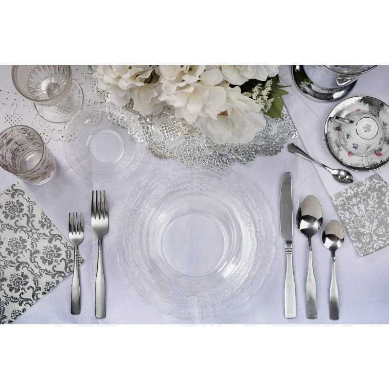 Plastic Plates 80 Piece Disposable Plates Set For 40 Guests 40 X 7.5 inch Dessert Plates 40 X 10.25 Inch Plastic Y240902