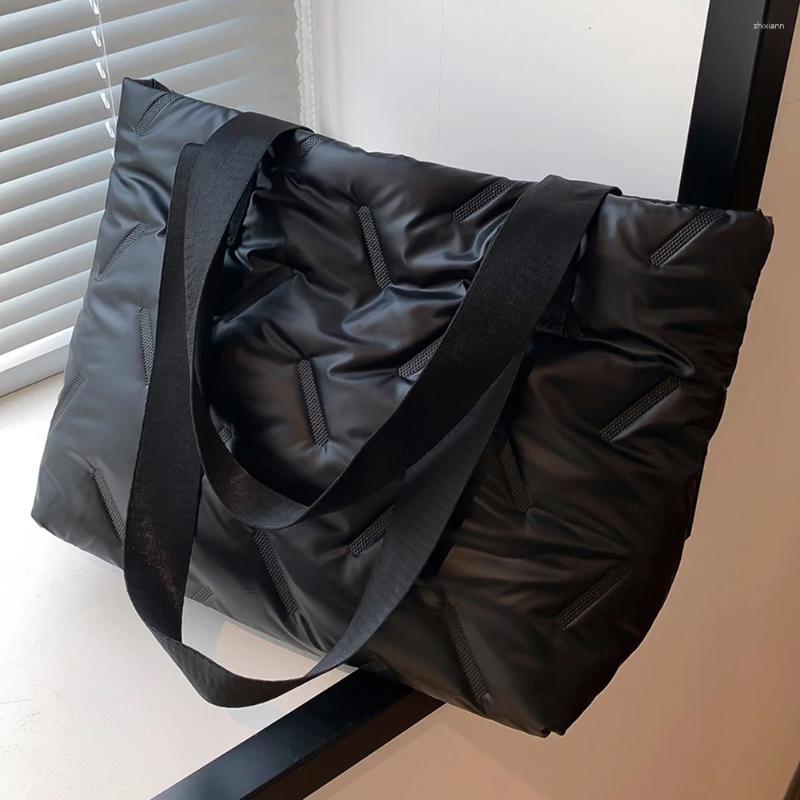 Free Shipping Totes Women Tote Handbag Large Capacity Puffer Casual Bag Solid Color Soft Lightweight Shiny For Female Outdoor Shopping