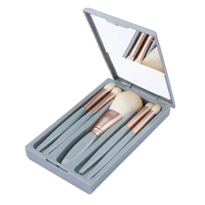 New travel portable makeup cover with mirror soft hair powder brush eye shadow Brush beauty tools