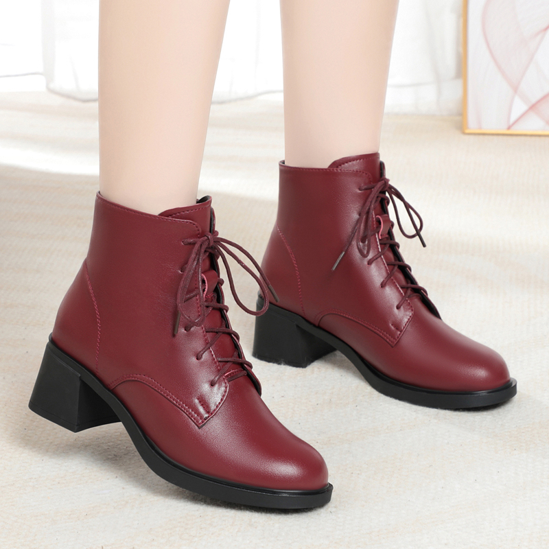 AIYUQI Women's Boots British Style 2024 New Natural Wool Warm Women Winter Boots Non-slip Genuine Leather Ladies Ankle Boots