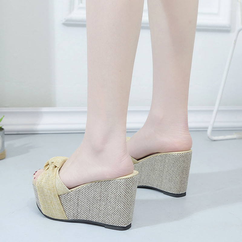 Free Gift Feet Chain Slip On Leisure Platform Summer Sandals 2020 Wedges High Heels Women Shoes Woman Mules Flip ps ad32 603