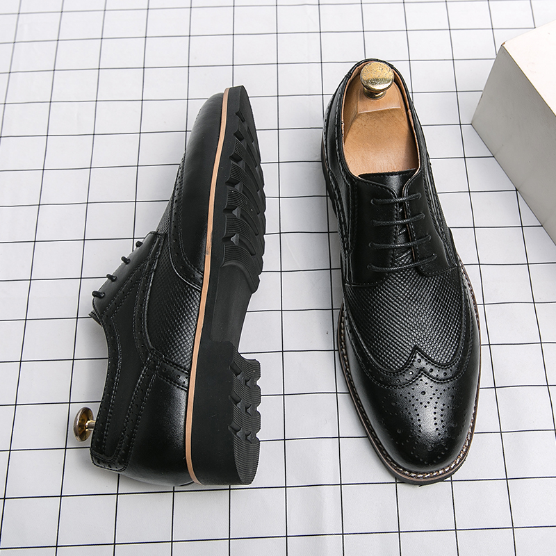 Brand Classic Leather Casual Soft Soles and Wear-resistant Men's Commuting Work Versatile Low Top Shoes 7116