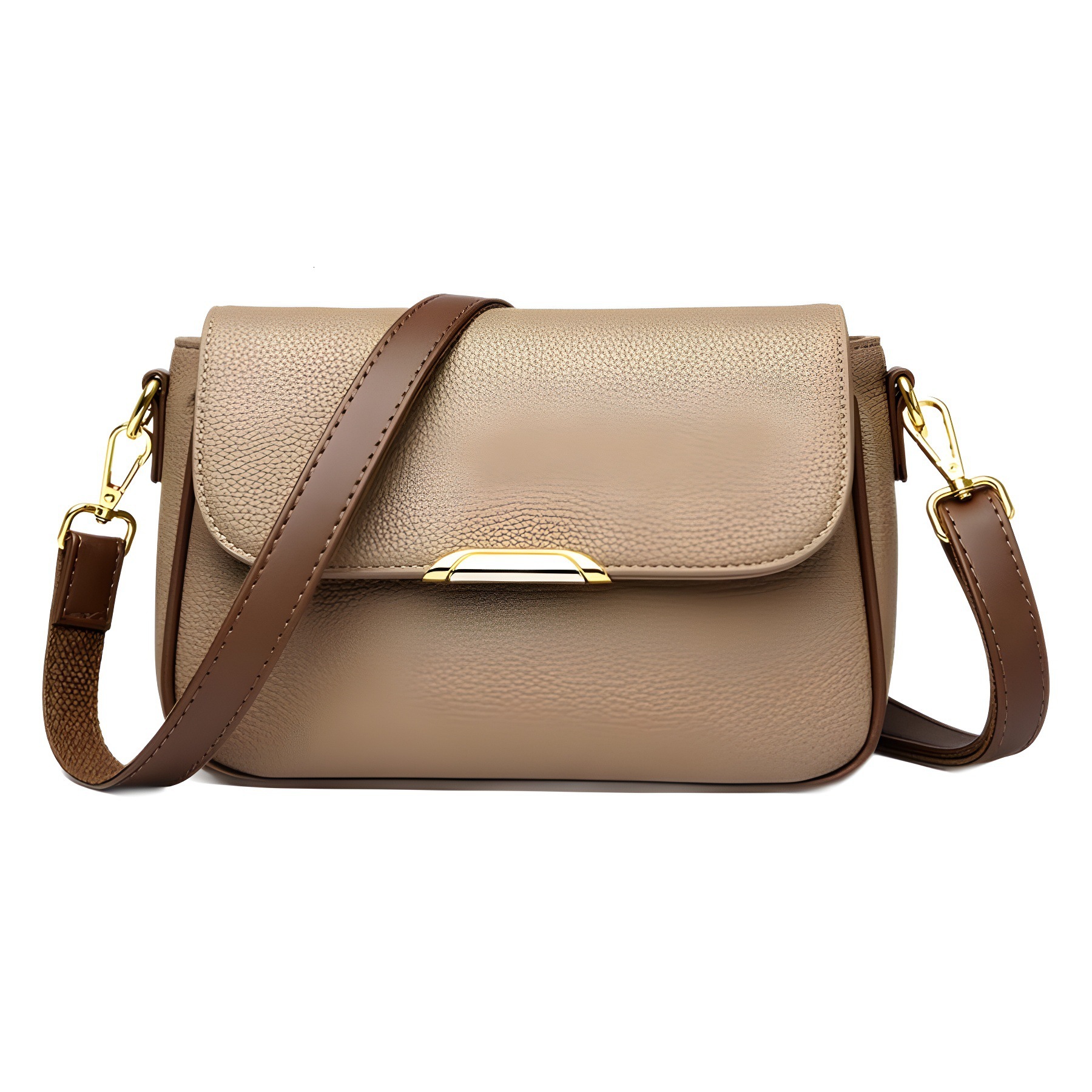 2024 minimalist and popular cowhide patterned flap small square with double strap diagonal cross single shoulder bag, giving mother genuine leather wo