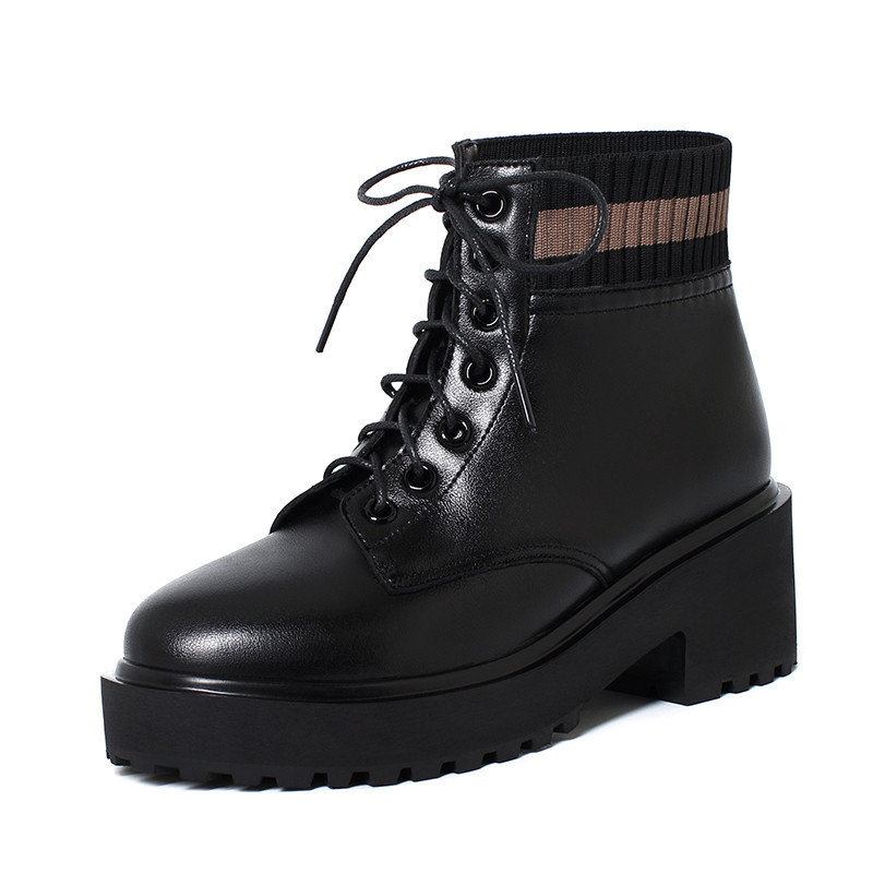 Women Winter Boots Shoes Platform 2024 New Genuine Leather Large Size Women Ankle Boots Wool Warm Non-slip Boots Ladies