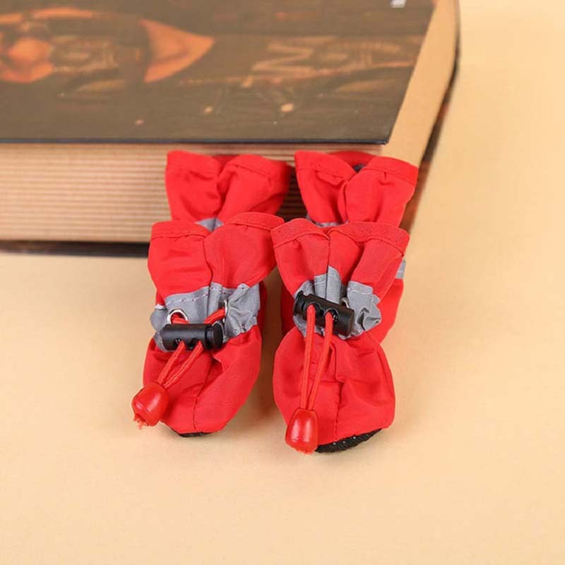 4pcs Waterproof Pet Dog Shoes Anti-slip Rain Snow Boot Thick Warm For Small Cats Dogs Puppy Dog Socks Booties