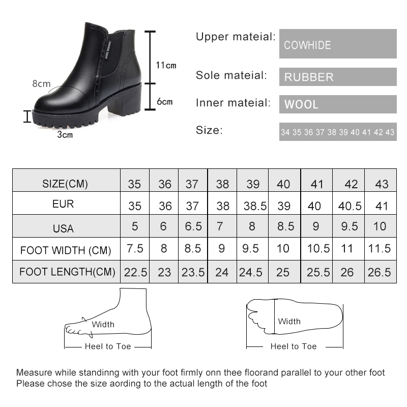 AIYUQI Women's Winter Boots Platform High Heel 2024 New Large Size Women's Ankle Boots Warm Wool Round Head Female Marton Boots
