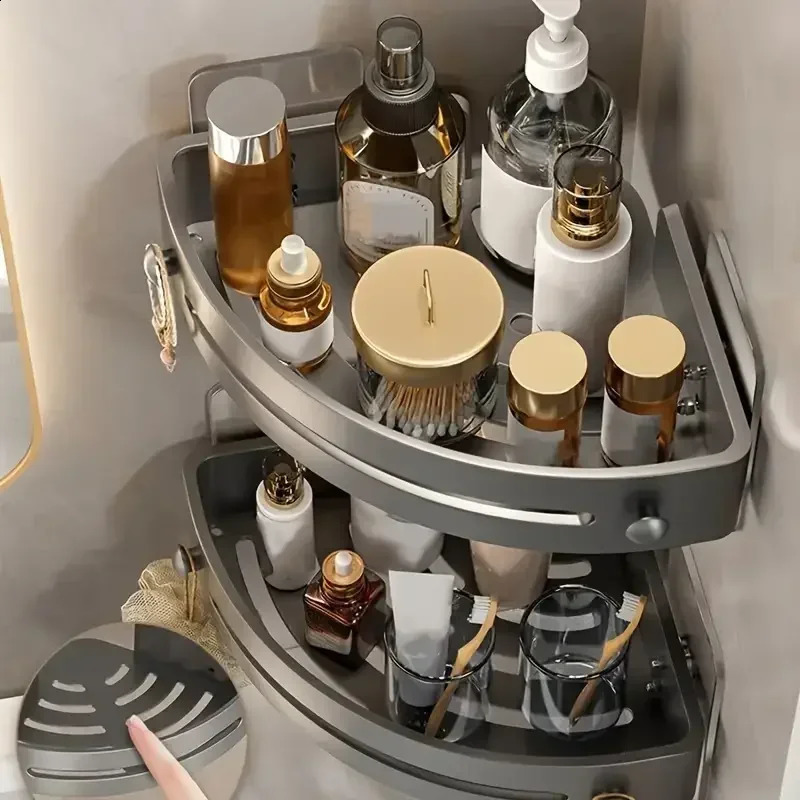 Bathroom corner shelf Bathroom corner shower gel Bathroom supplies storage rack Multi layer storage decoration rack 240902