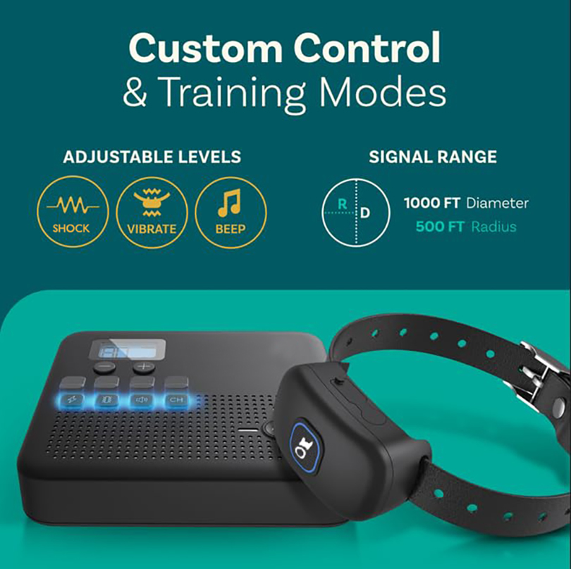 2 In 1 Electric Pet Wireless Fence Dog Training Collar Anti Runaway Up to 3 Dogs Outdoor Pet Containment Rechargeable System