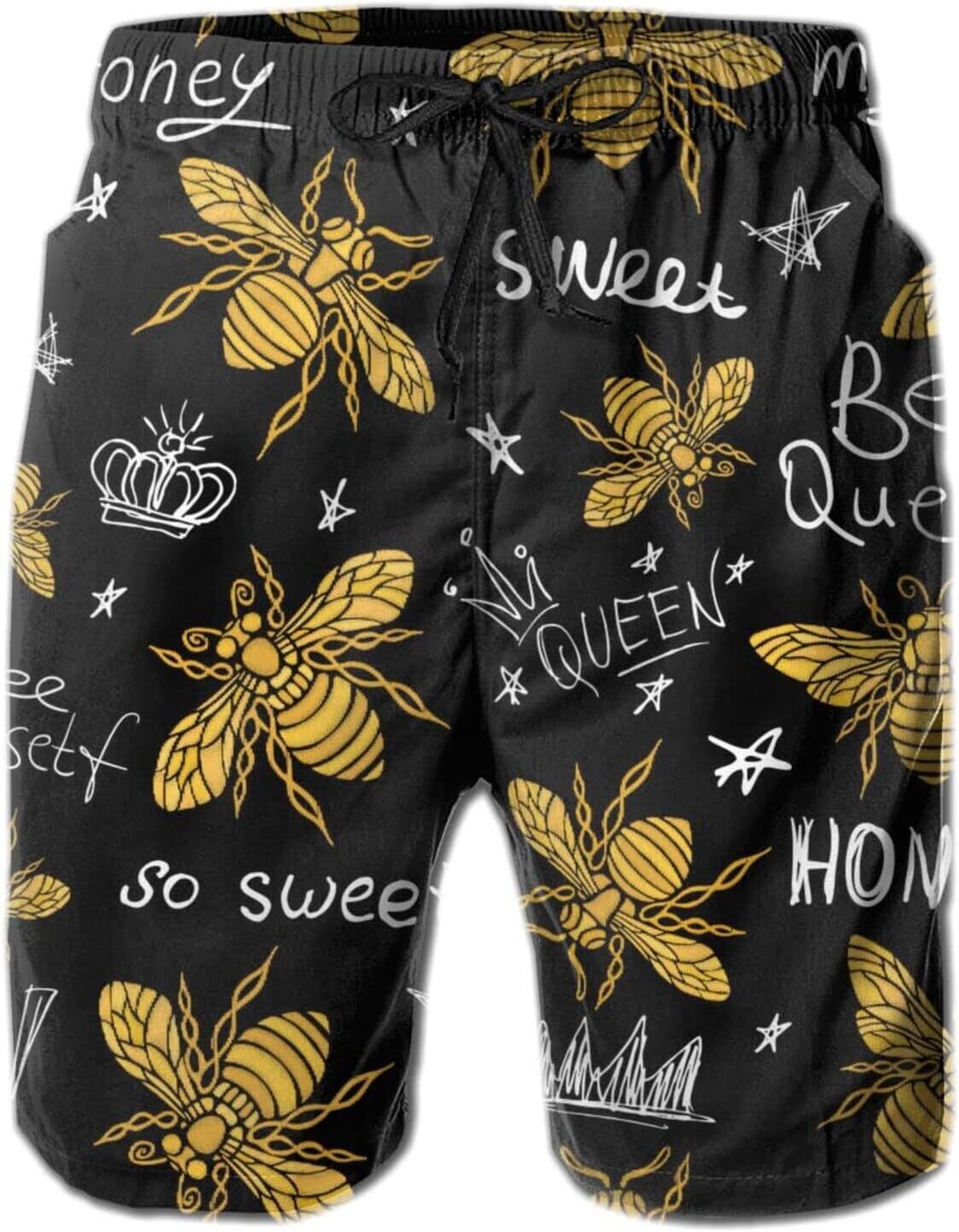 Mens Shorts 3D Printed Pattern Sweet Bee Swim Trunks Quick Dry Casual Beach Board Swimwear