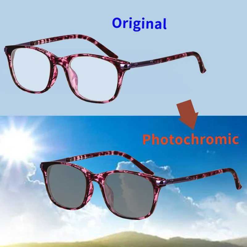 SHINU Photochromic Reading Glasses Womens Close Reading Glasses Magnifying Glasses Reading Blue Light Computer Glasses M240902