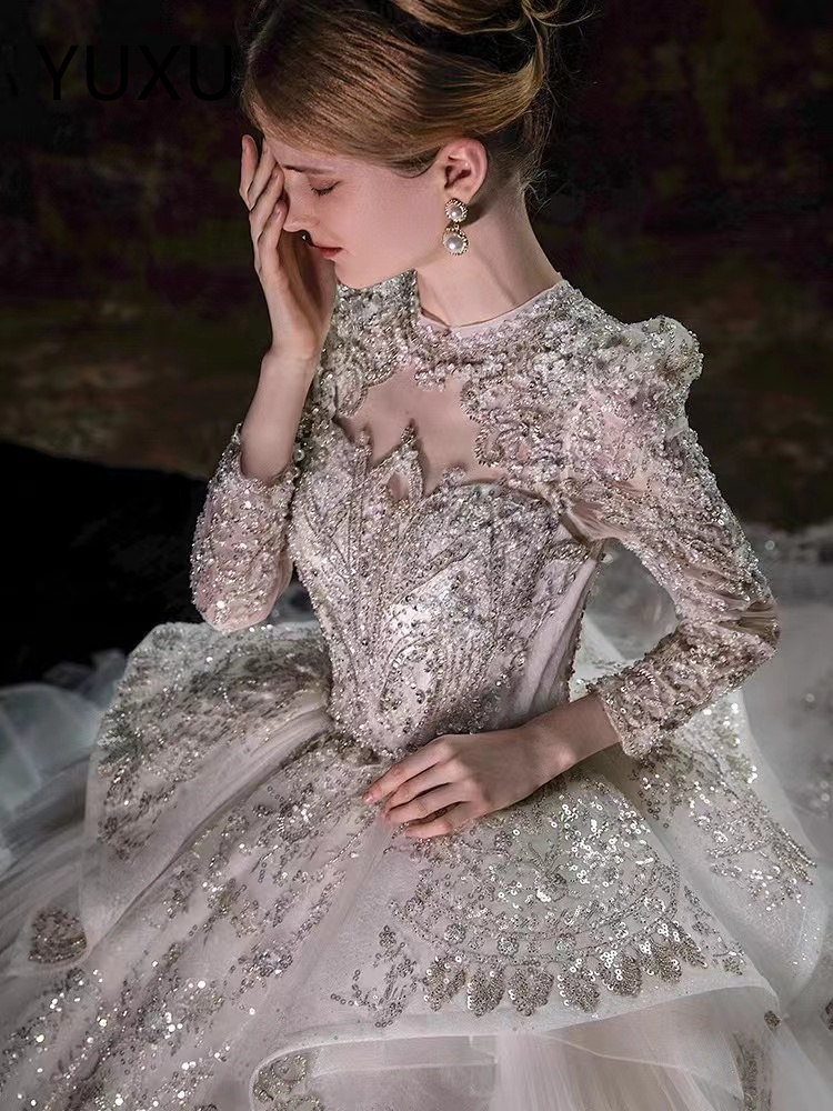 Luxury Pearls Beaded Mermaid Wedding Dresses new crystals Train African Bridal Dress Off the Shoulder Formal Occasion Gown Plus Size Princess Bridal G