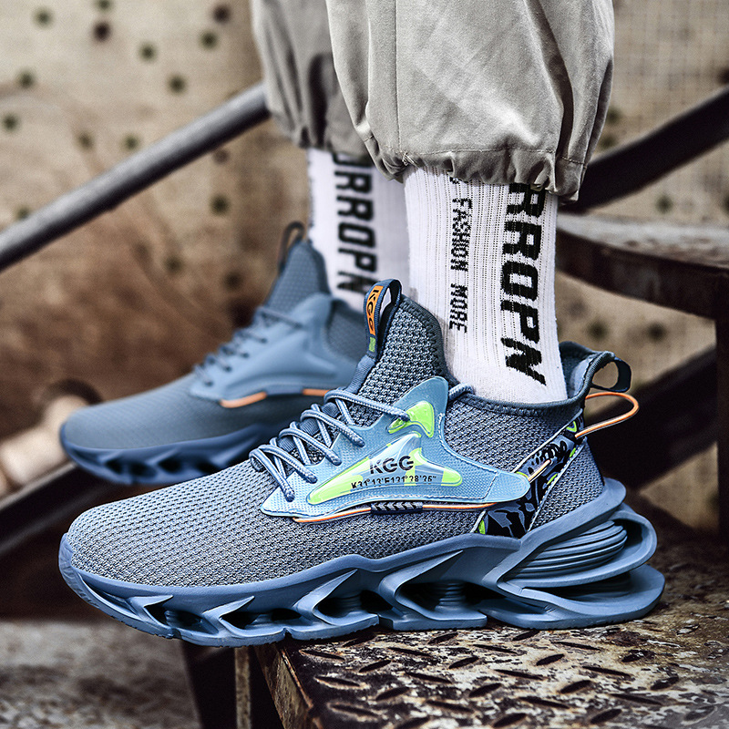 2022 Spring New Spot Fashion Blade Shoes Flying Woven Breathable Trend Men's Shoes Outdoor Casual Thick-soled Sneakers