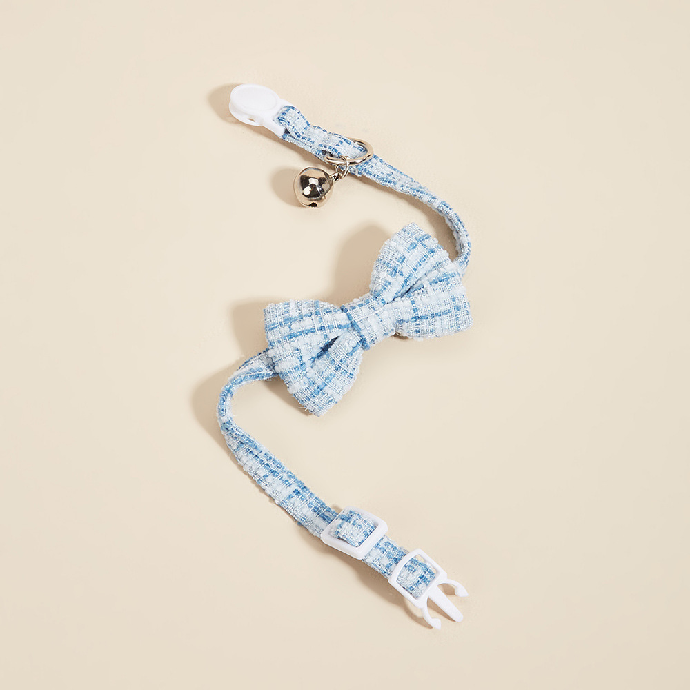 Bow Cat Collar Adjustable Pet Bow Tie Collar with Safety Buckle and Bell Decoration Suitable for Kittens & Puppies Cat Necklace