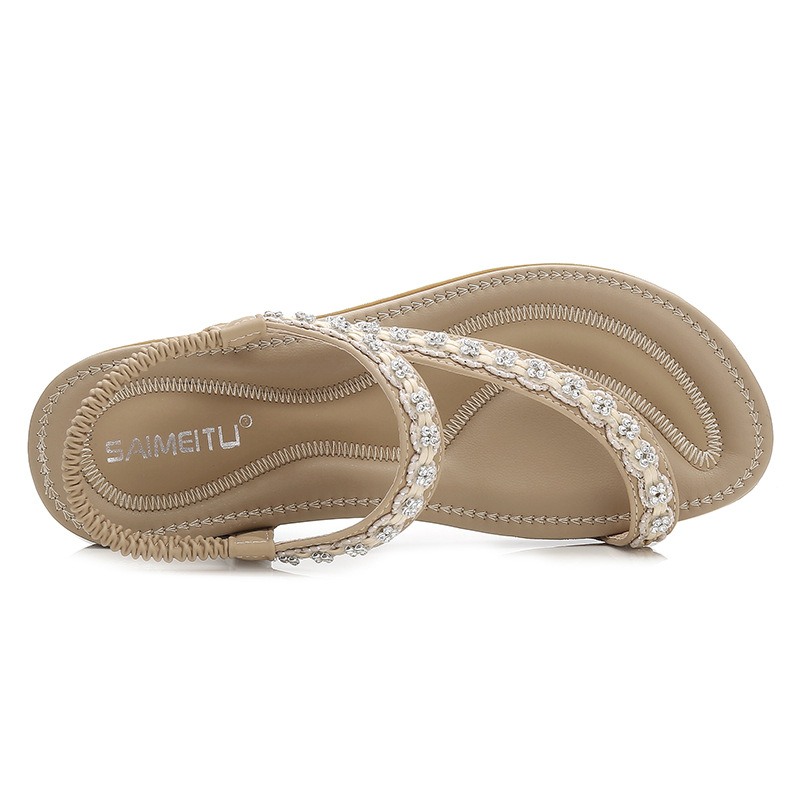2025 NEW Flat New Fashion Rhies Bg Women Sandals Summer Beach Sandalias Outdoor Comfortable Casual Ladies Slippers d